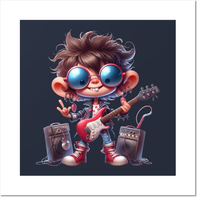 Cute Rockstar Illustration Wall Art by Dmytro